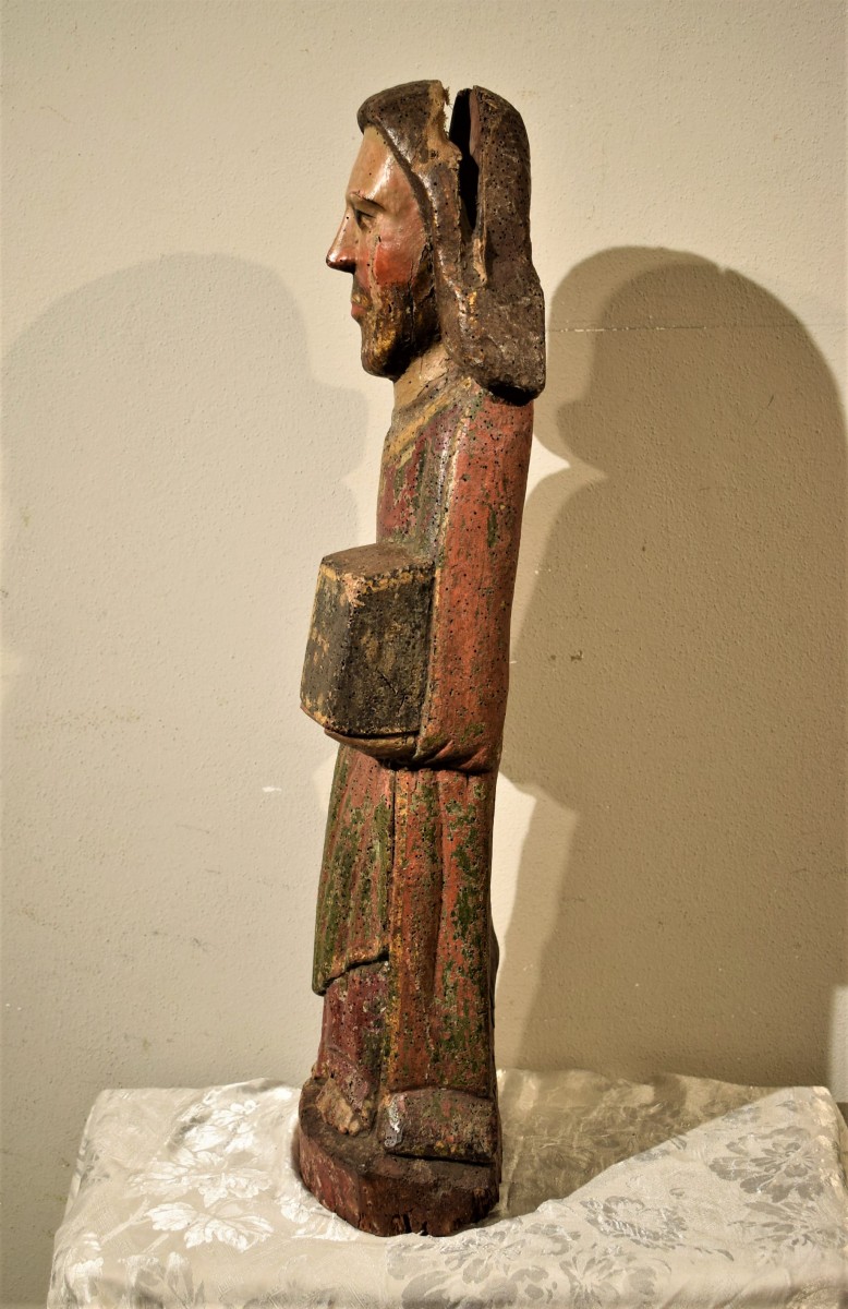 Saint John the Evangelist polychrome wooden sculpture late 13th 